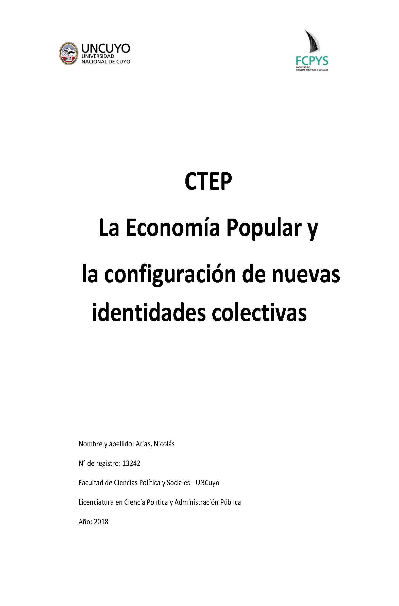 CTEP: La Economía Popular y la configuración de nuevas identidades colectivas
