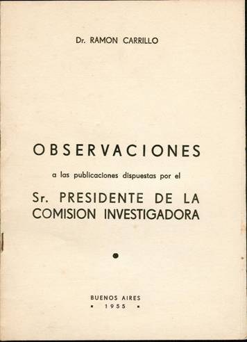 Observaciones a las dispuestas por el Sr. Pte. la Comisión Investigadora