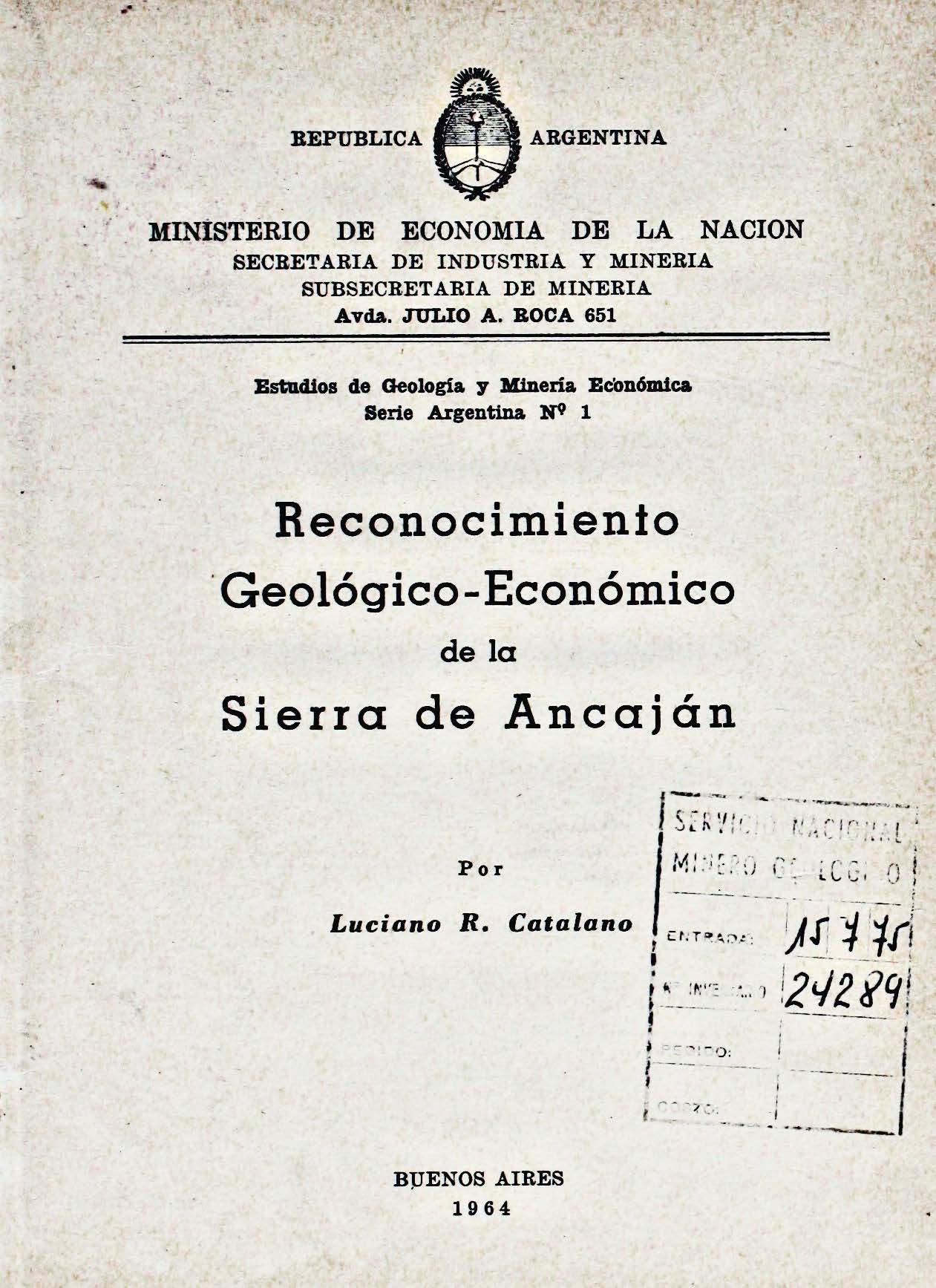 Reconocimiento Geológico-Económico de la Sierra de Ancaján