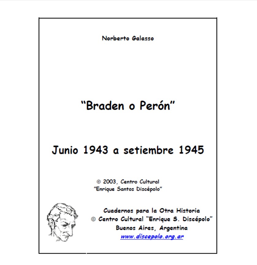 Braden o Perón. Junio 1943 a setiembre 1945