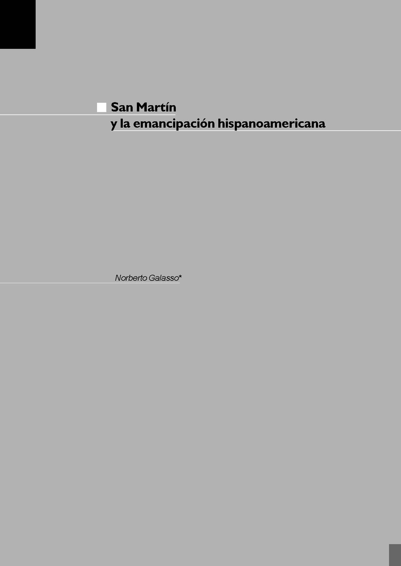 San Martín y la emancipación hispanoamericana