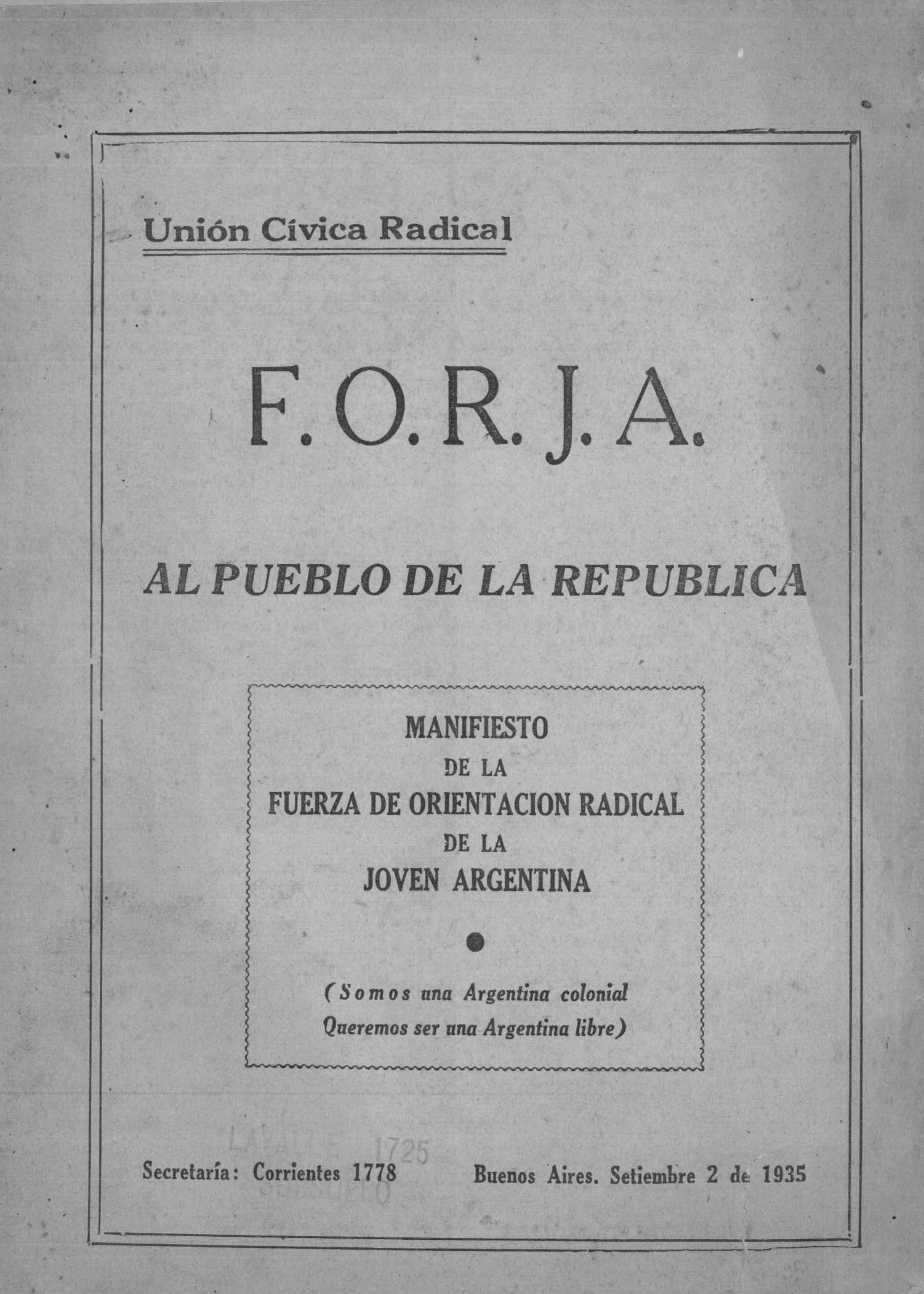 Manifiesto al Pueblo de la República