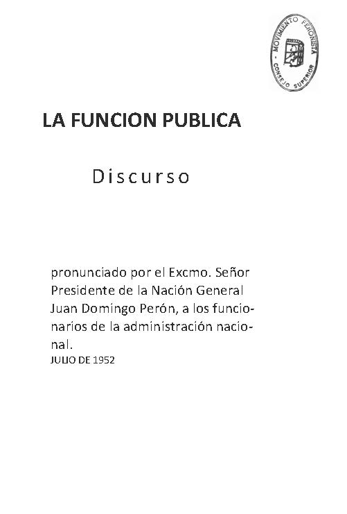 La Función Pública (Discurso)