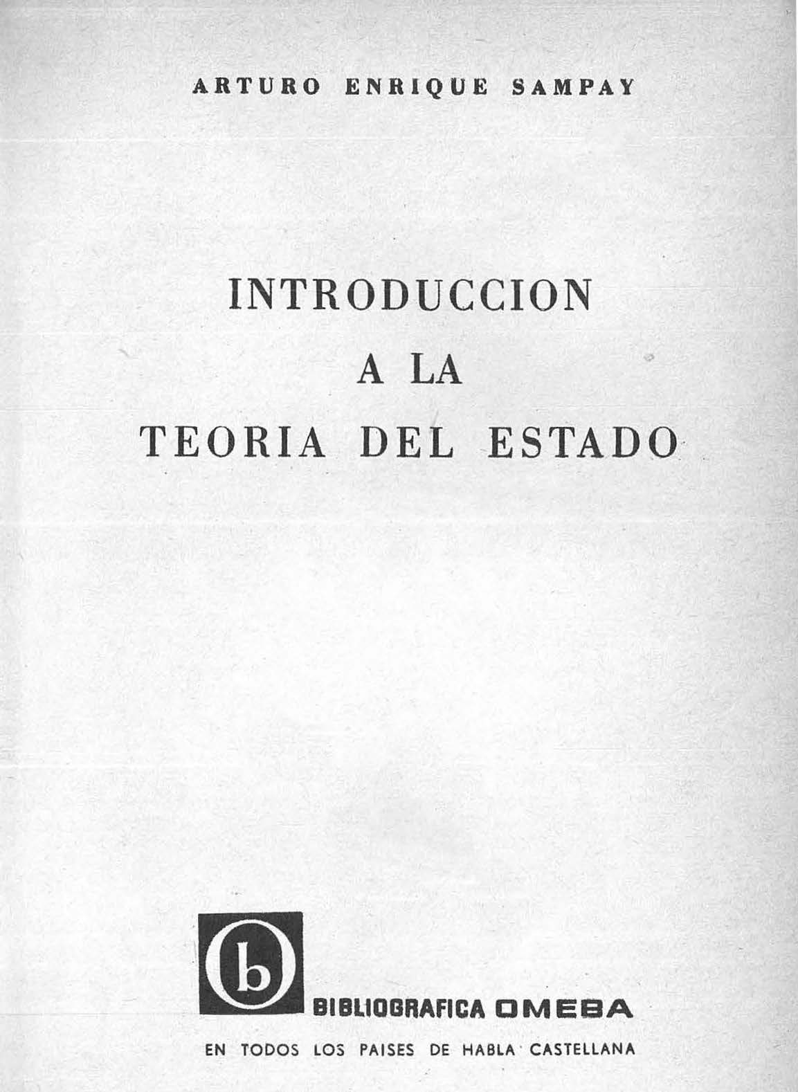 Introducción a la Teoría del Estado. Libro Segundo