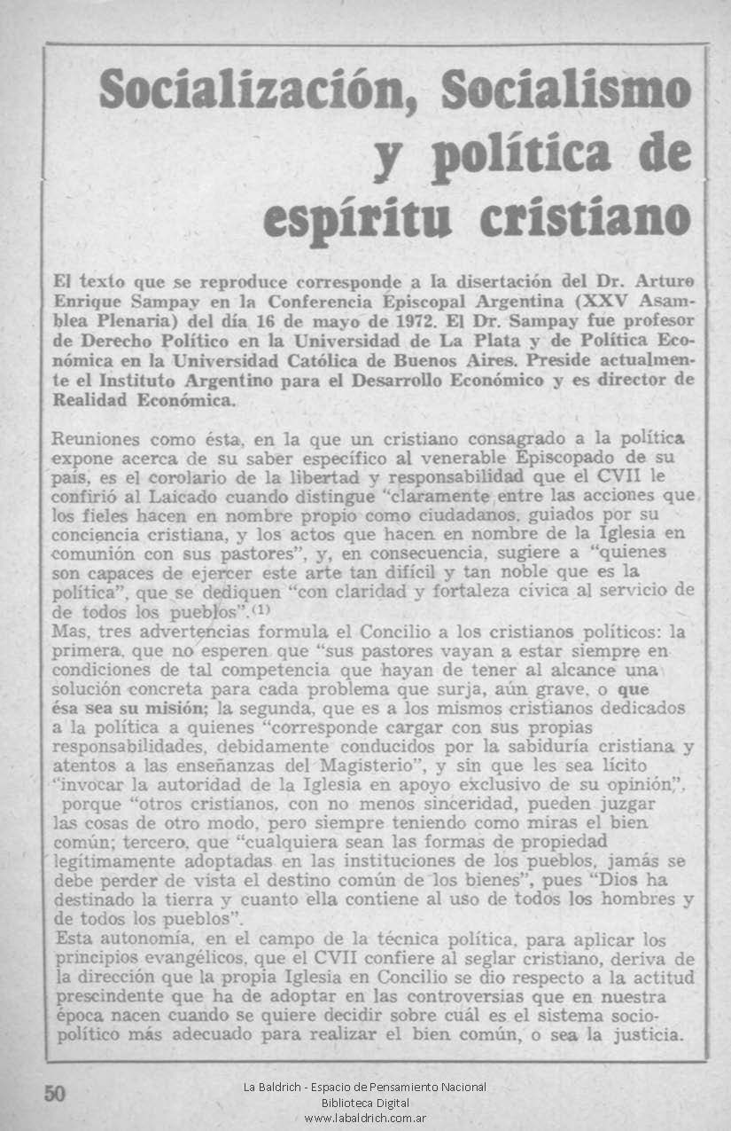 Socialización, Socialismo y Política de Espíritu Cristiano