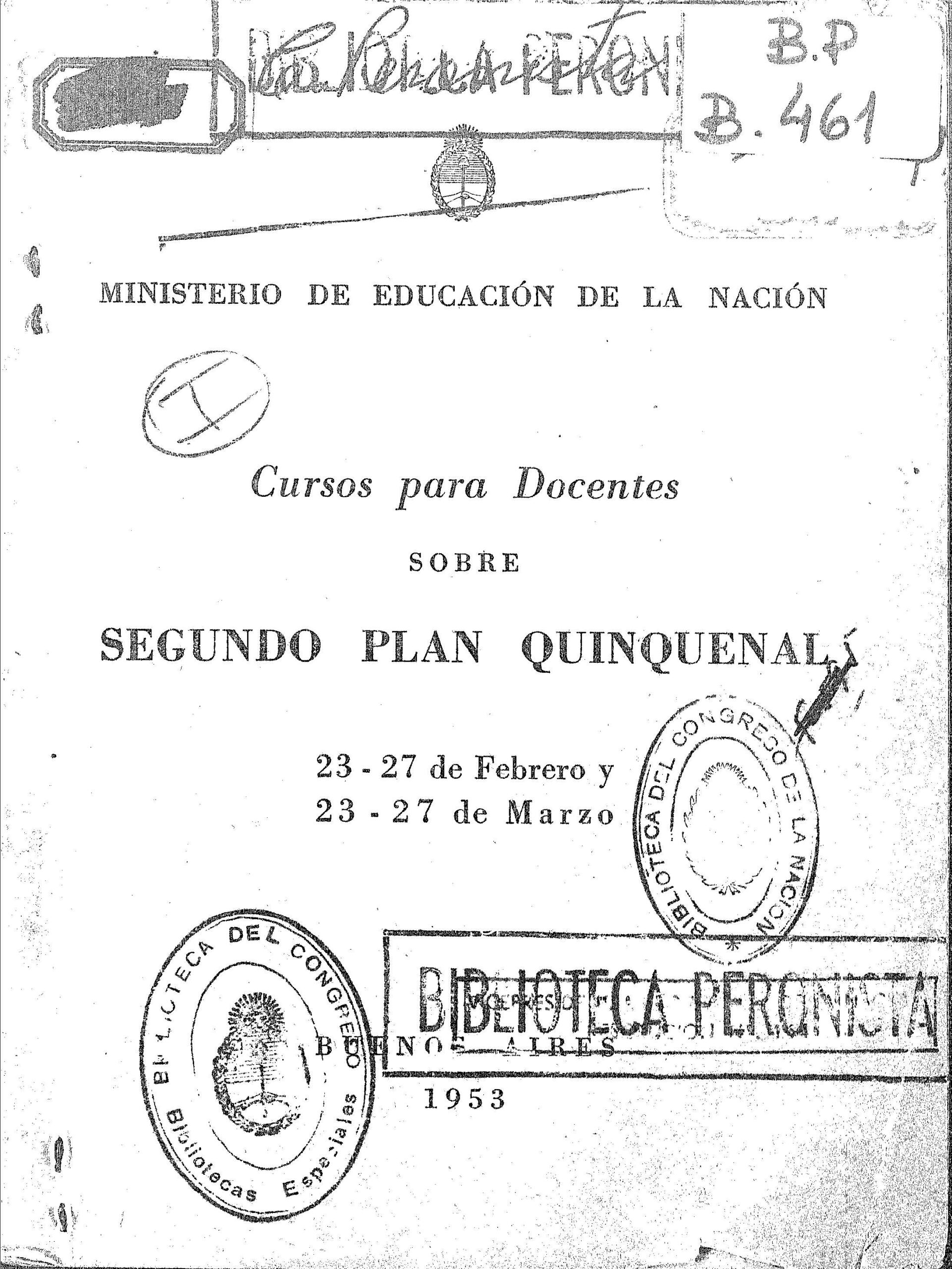 Cursos para docentes sobre Segundo Plan Quinquenal