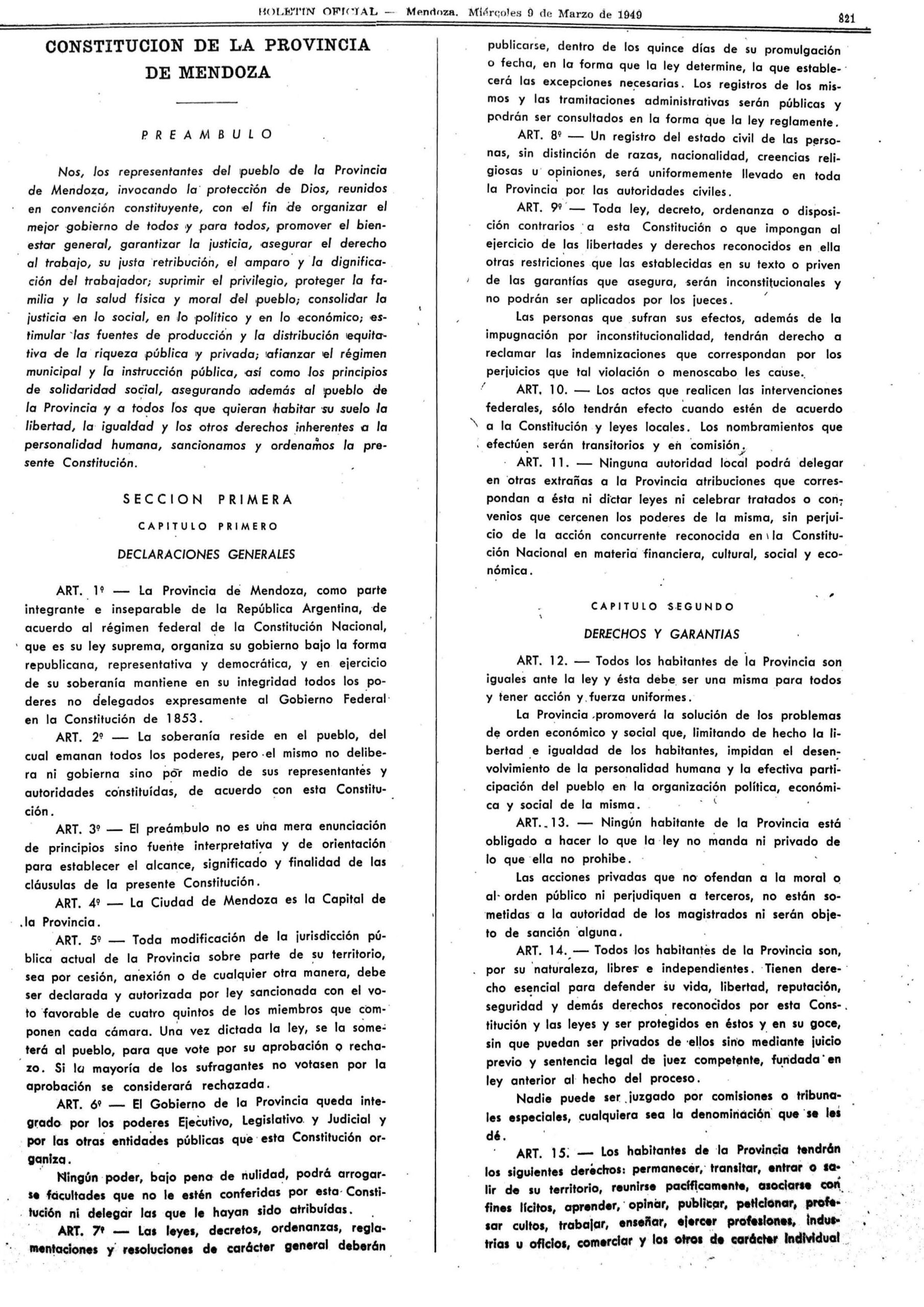 Constitución de la Provincia de Mendoza