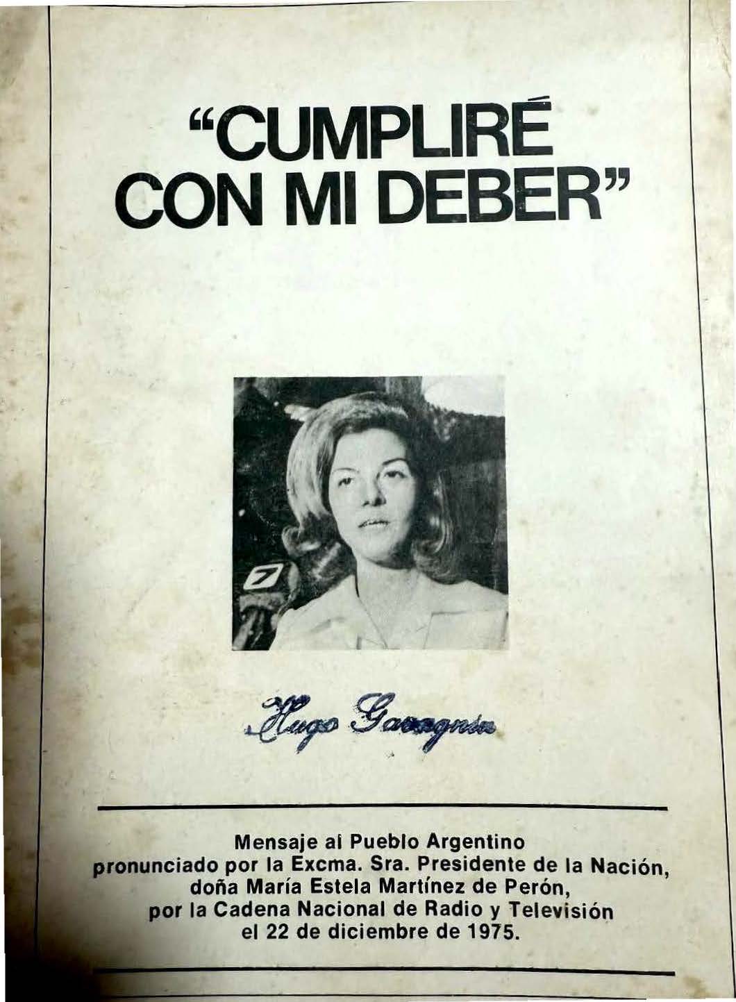 Cumpliré con mi deber
