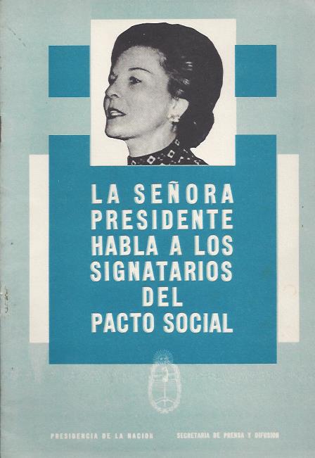 La señora Presidente habla a los signatarios del Pacto Social