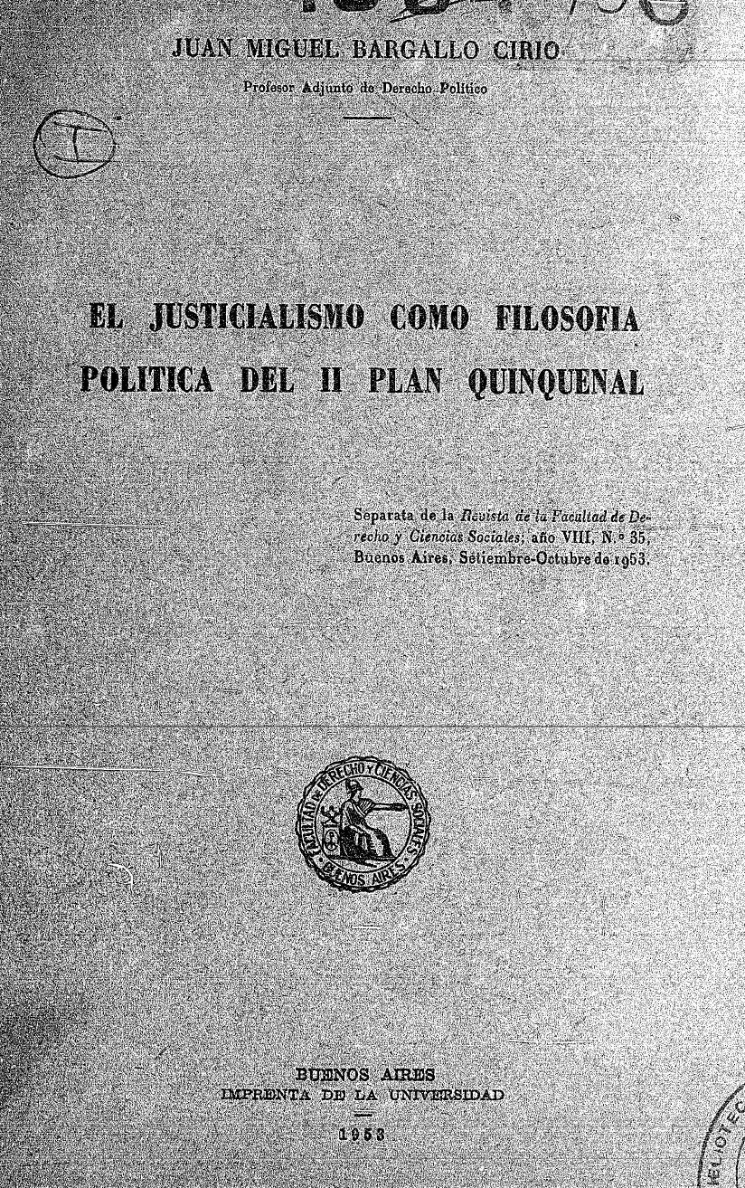 El justicialismo como filosofía política del II Plan Quinquenal