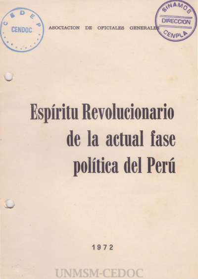 Espíritu revolucionario de la actual fase política del Perú