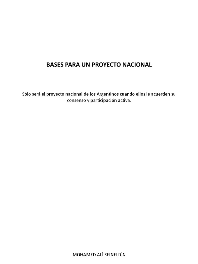 Bases para un Proyecto Nacional